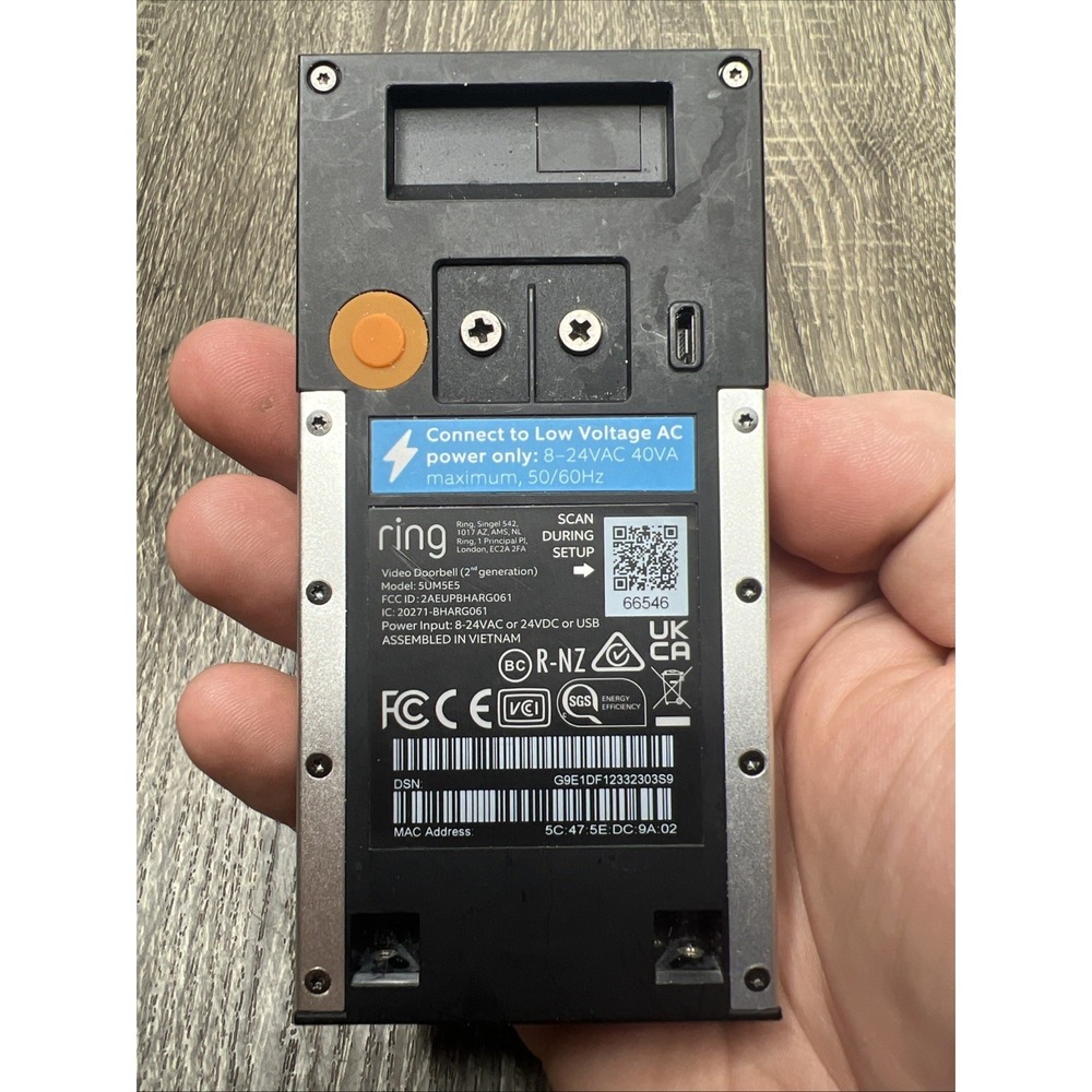 RING VIDEO DOORBELL 2ND GEN 2021 With Charging Cord Tested Working! - Picture 5 of 9